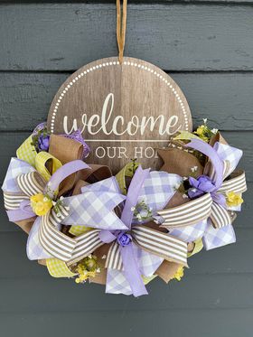 712-170-Lavender and Yellow Spring Wreath(50)