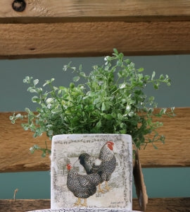 Chicken Décor with Greenery