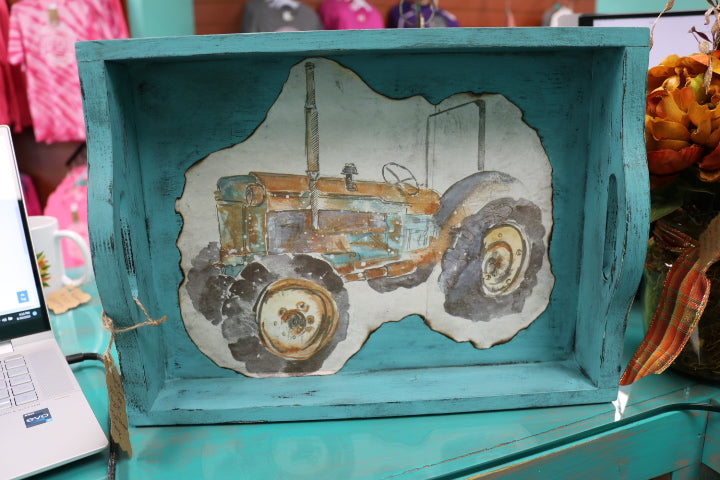 303-258-Teal Tractor Tray(25.99)
