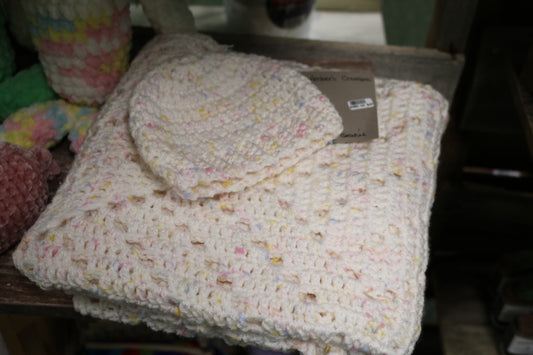 480-44-Pastel Tweed Baby Blanket and Beanie Set(40)