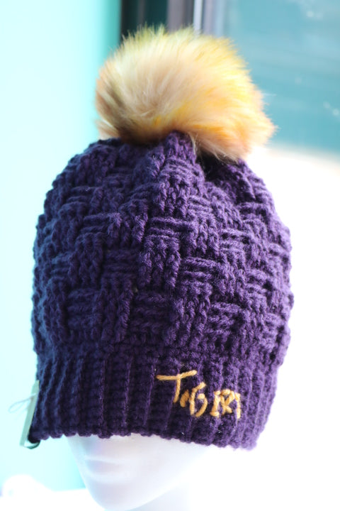 480-42-Purple Beanie with Removable Pom(20)