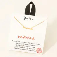 11128-Gold Dipped Mama Pendant Necklace-G(16)